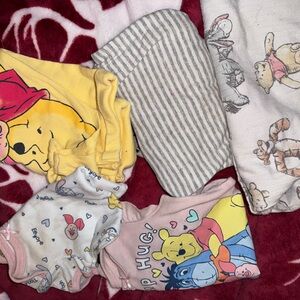 Disney Winnie the Pooh Yellow Baby Outfits | 5 Total | Onesies